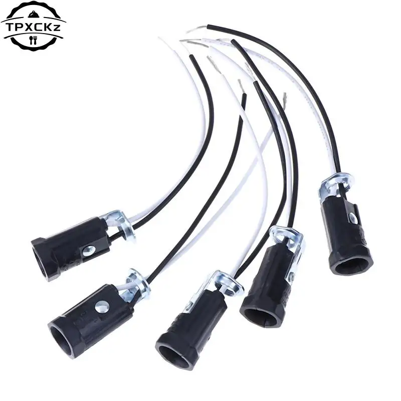 5Pcs Candelabra Base E12 Lamp Holder Light Sockets Keyless 20cm Wire Leads Accessories Bulb Lighting Replacement Parts