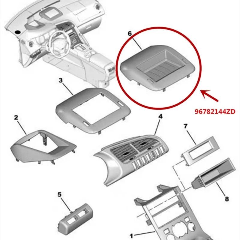 Kotak sarung tangan Panel instrumen untuk Peugeot 3008 kotak penyimpanan instrumen konsol tengah bingkai navigasi penutup Tengah