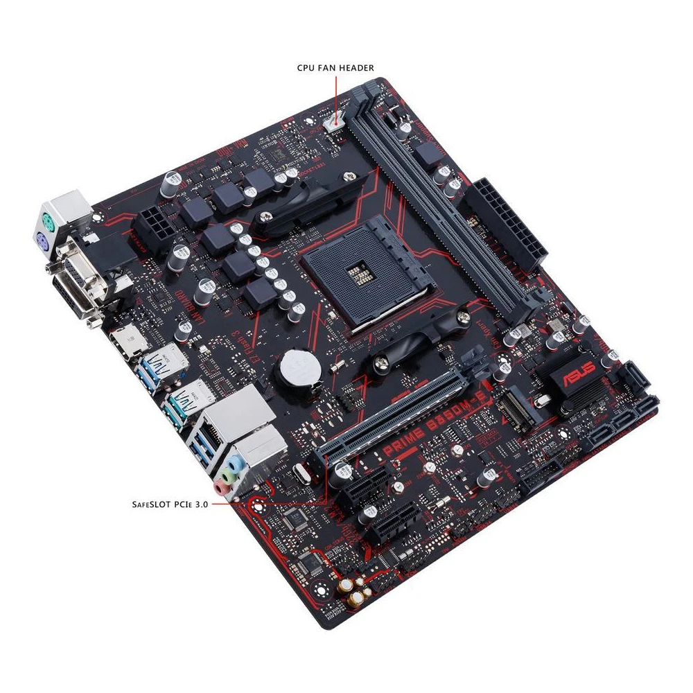 Imagem -03 - Msi-prime Placa-mãe Amd Chipconjunto B350 Soquete Cpu Suporte Am4 5900x 5800x3d 5700x 3900xt Ddr4 3200mhz M.2 B350m-e M-atx