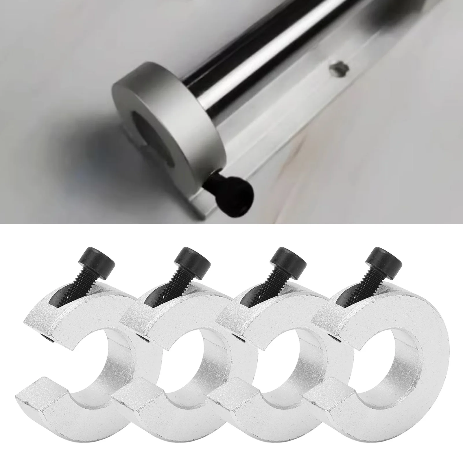 4Pcs Aluminium Alloy Shaft Collar Linear Rail Stop 40Mm Od 12Mm Thickness 20Mm Hole Diameter With M4 Screw For Sbr20