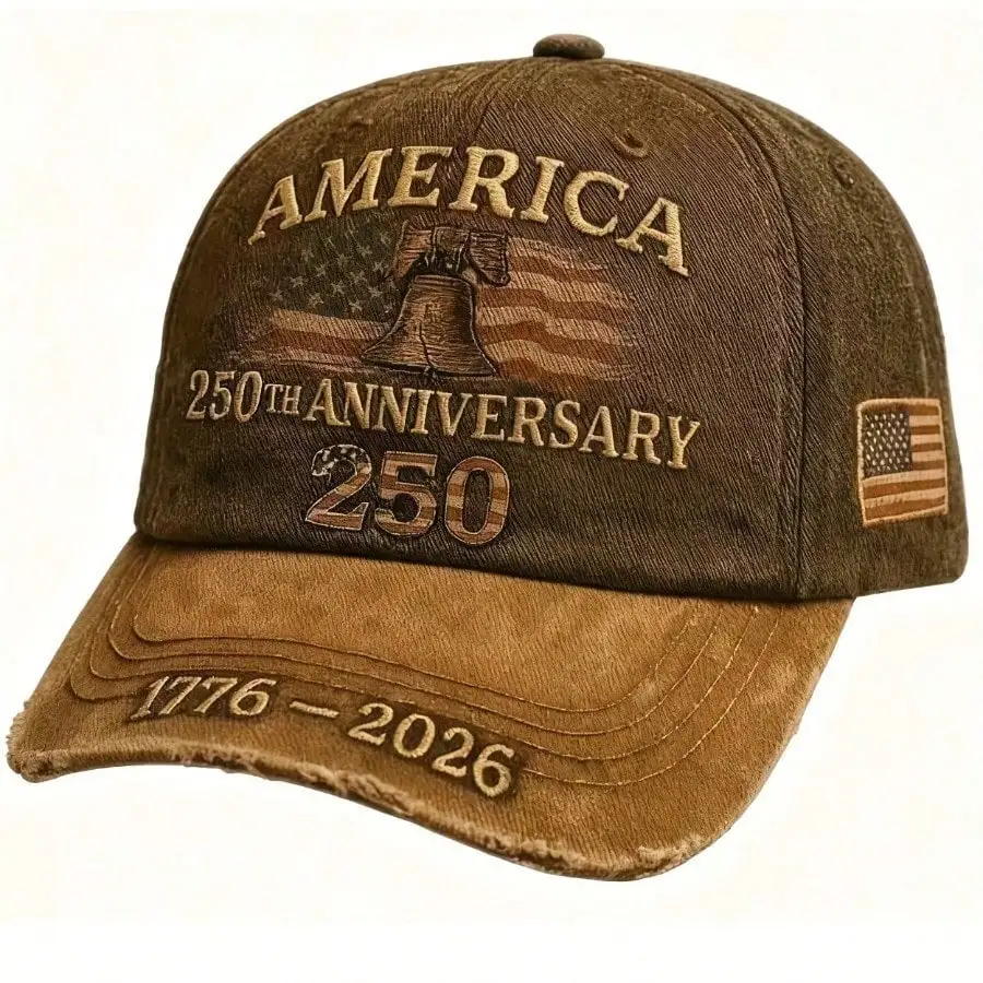Anniversary Patriotic Baseball Cap, USA American Independence Embroidered Hat, Ideal Gift for History Enthusiasts & Festival