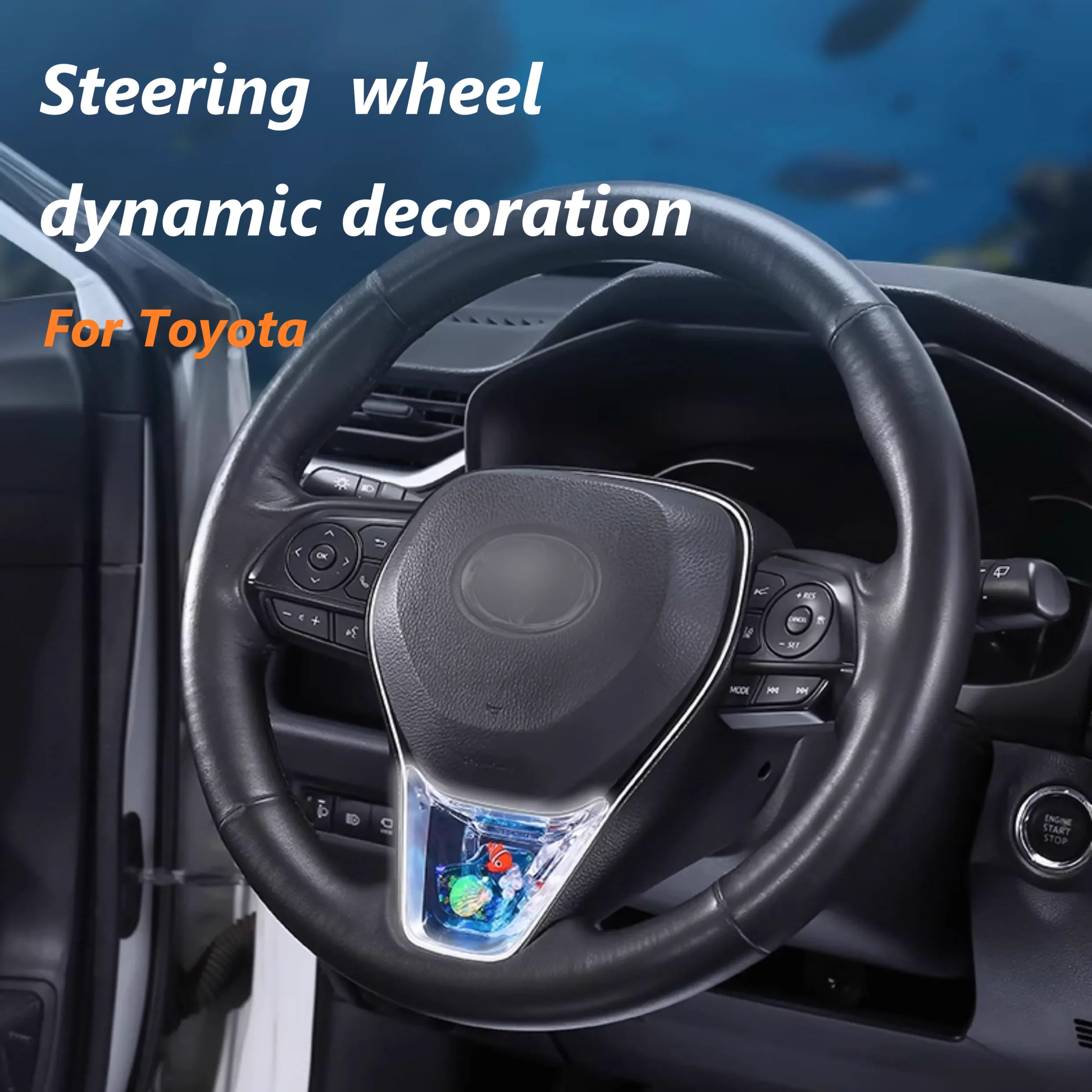 For Toyota Corolla and for Toyota RAV4 2019-2025 Car Steering Wheel Dynamic Sequins Interior Accessories Modified Car Accessories