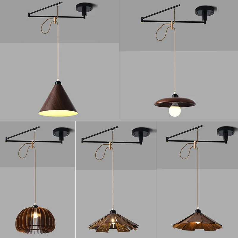 

Modern restaurant displacement rotating swing arm chandelier personalized bar table light Japanese style