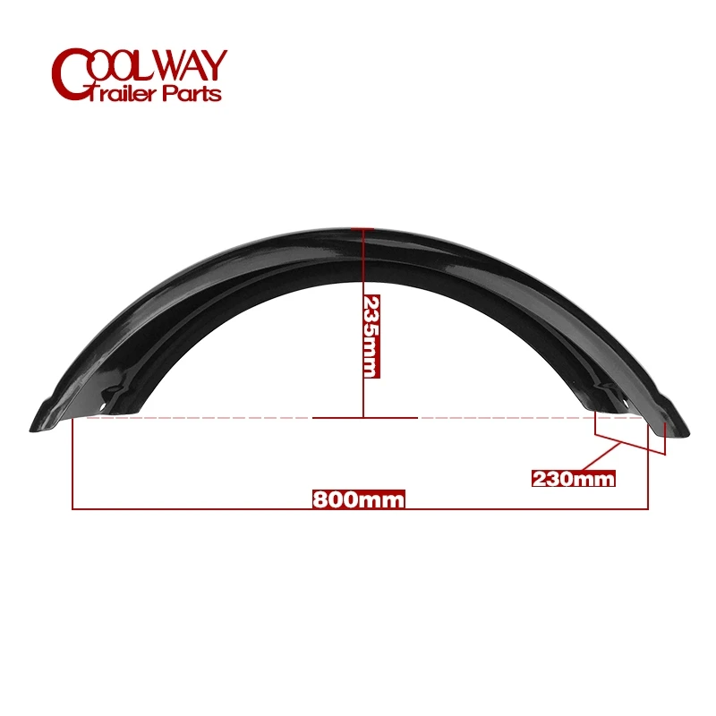 Fits 16Inch Wheels Fenders Black Powered Trailer Mudguard Price for Pair Parts Accessories Components