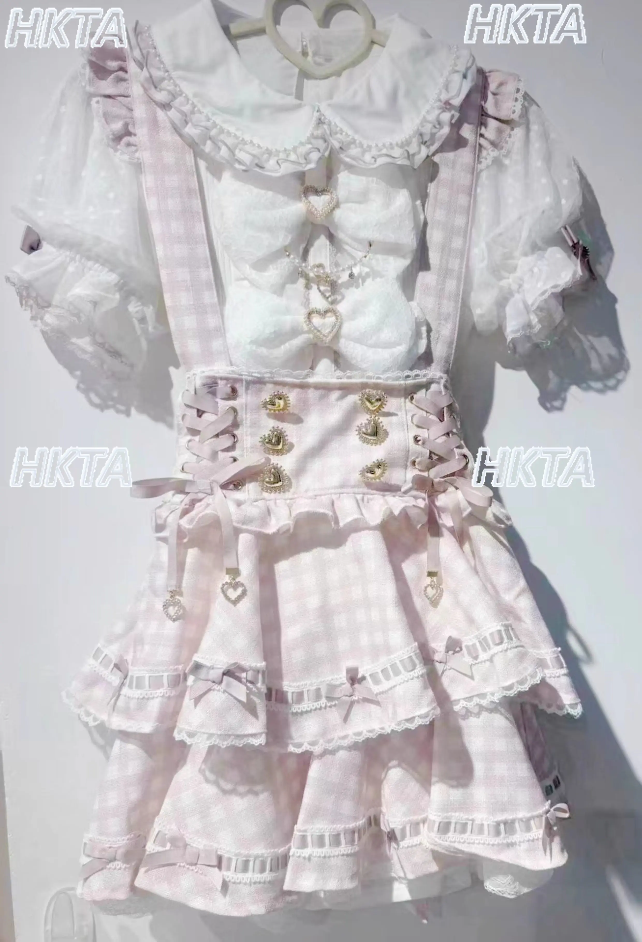 

Hot-Sell Japanese New Soft Girl Mines Plaid Skirt Fashion High-Waist Slim Pleated Skirt Lolita Detachable Strap Skirt Culottes