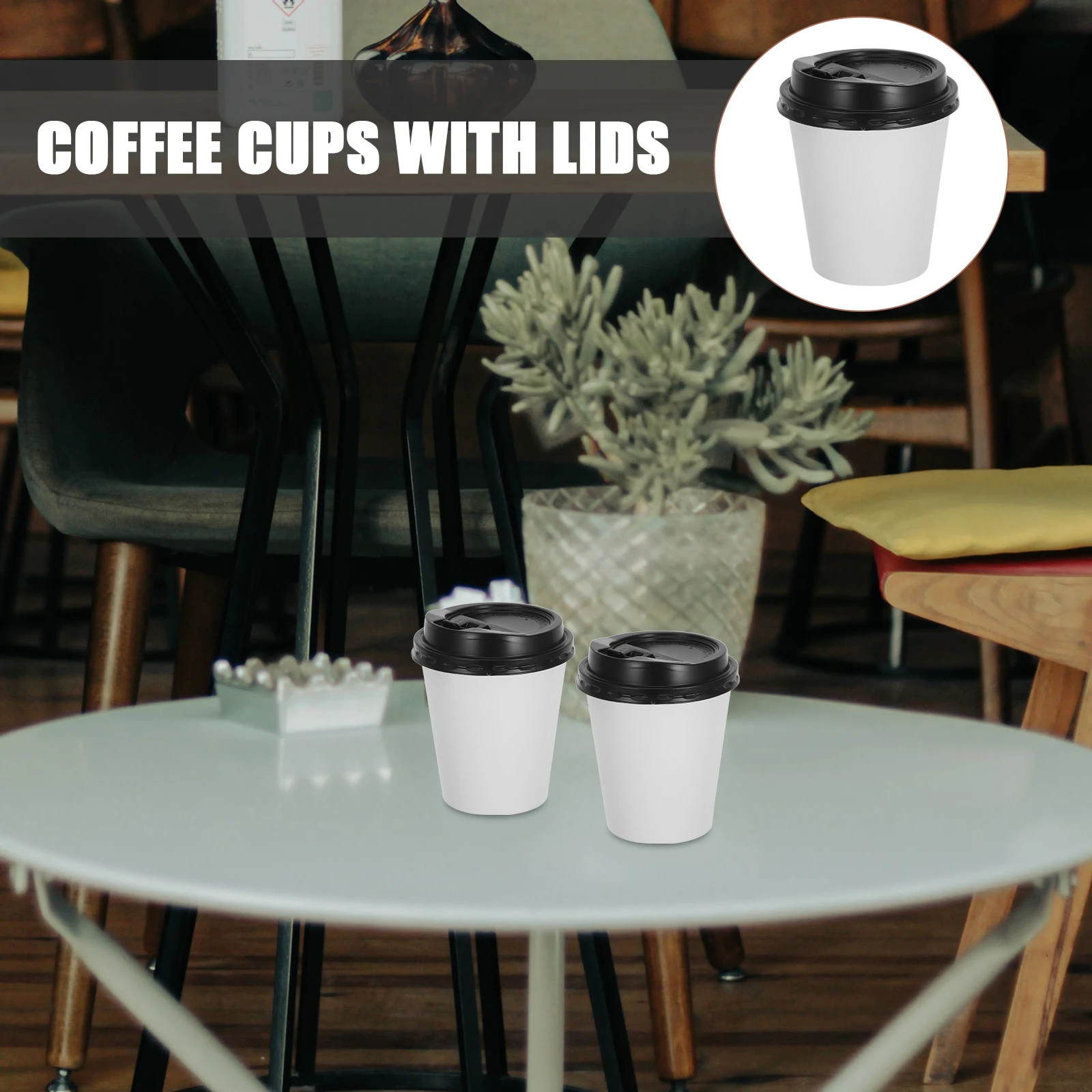 Disposable Coffee Cups with Lids – European Style Double-Layer Insulated Paper Cups for... - SKU DCC12395 - UGI Packaging