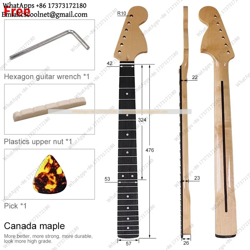 22 frets 6 strings big head bright light ST electric guitar neck handle plus maple bright light guitar DIY guitar accessories