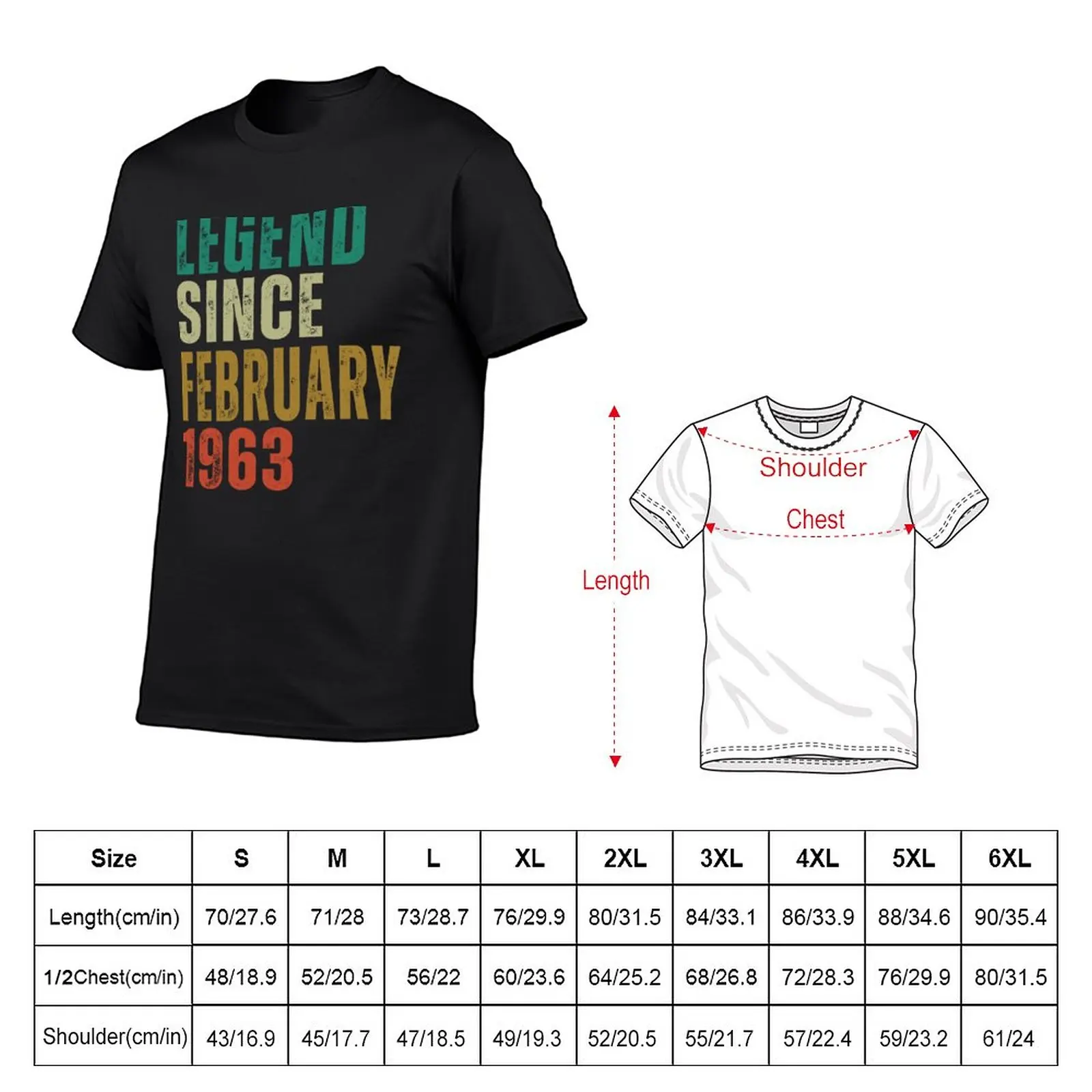 New Legend Since February 1963 59 Years Old Awesome Retro Vintage 59th Birthday Gift T-Shirt plus size tops Men's cotton t-shirt