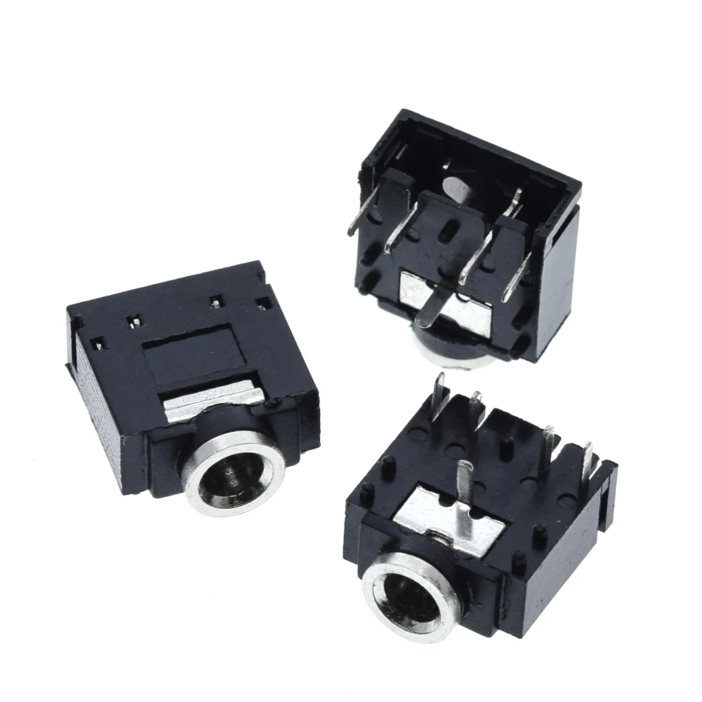 10/50PCS PJ-307 PJ307 5Pin 3.5mm Stereo Jack Socket Audio Jack Connector PCB Red Black Green Optional