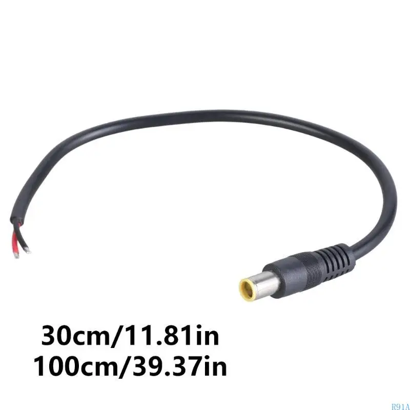 R91A DC7909 Power Pigtail Cable 12V 8mm Male Plugs to Strippe Wire for Solar Energy Systems Laptop Power Supply 30cm/100cm