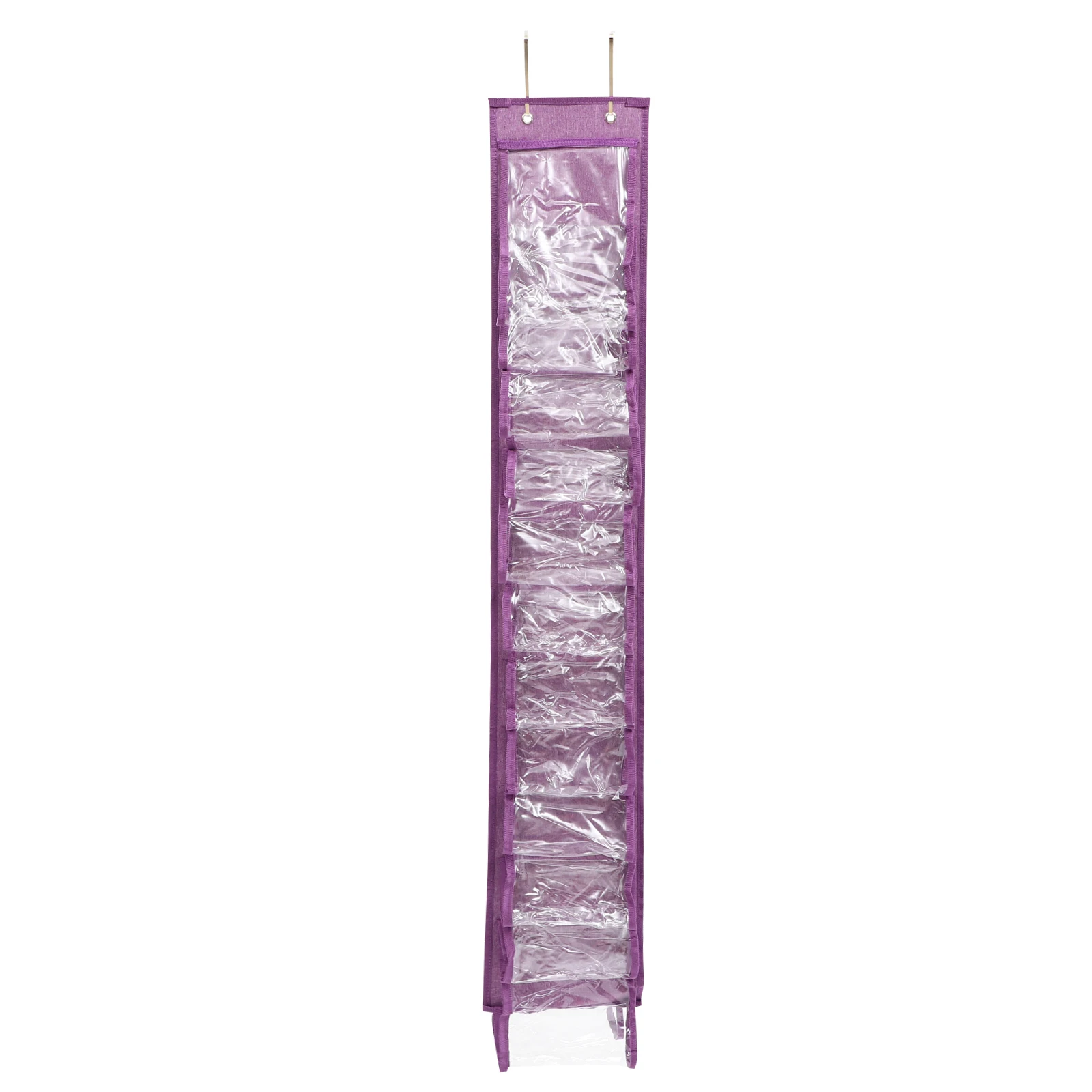 

Yoga Clothes Storage Hanging Organizer Multiple Grids Large Capacity Door Wardrobe Hanging Bag Pvc Iron Materials