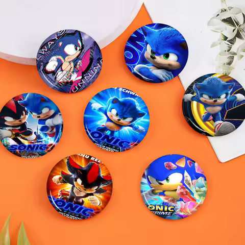 Classic Anime Poster S-Sonic Creative Tinplate Soft Button Pins Animal Icon Brooch Lapel Backpack Badge Accessories Pin