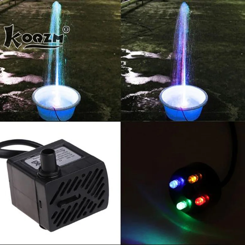 AC 220V 3W Submersible Water Pump LED Aquarium Fountain Fish Pond Tank EU Plug