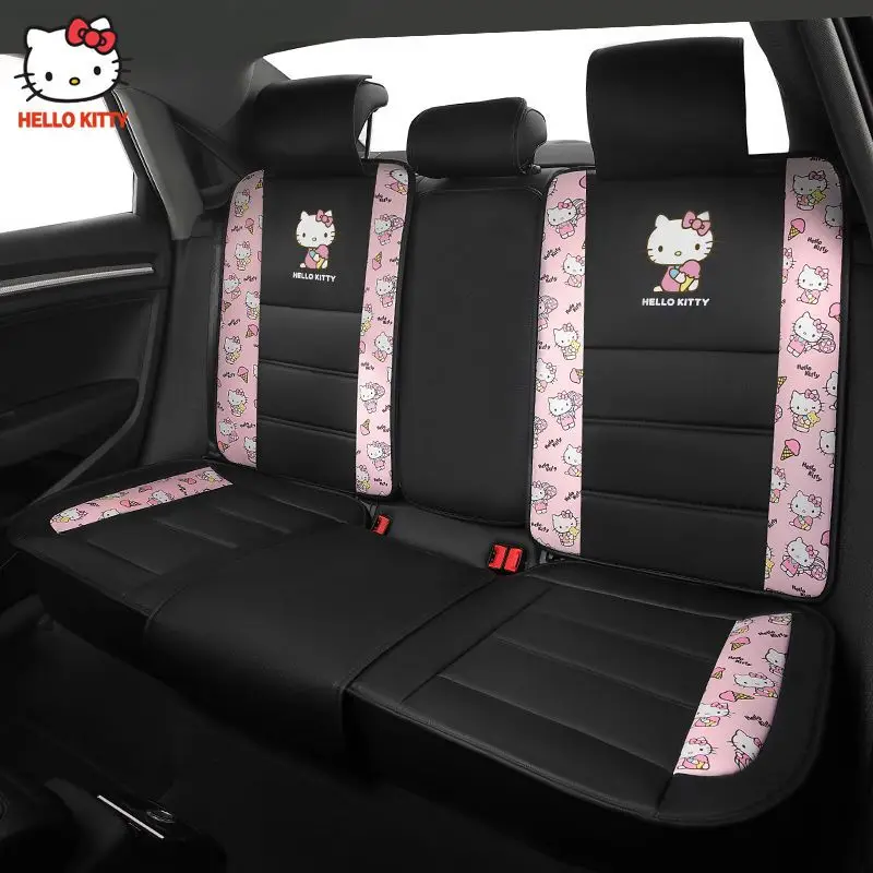 Sanrio Hello Kitty Kawaii Anime Car Seat Covers Interior Automobiles Protector Chair Pads Car Interior Accessories Universal Hot