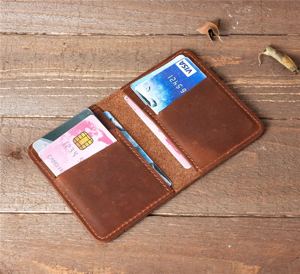 

Men Genuine Leather Wallet Vintage Short Slim Bifold Mini Money Bags Coin Purse Pocket Credit Card Holder Cash Man Solid Wallet