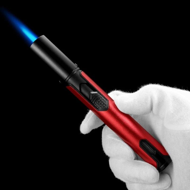 HONEST ولاعة السيجار جيت لهب المحمولة البيوتان الشعلة أخف مع لكمة ولاعة السجائر البلاستيكية الصغيرة للهدايا (لا غاز)