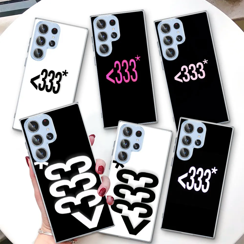 Transparent Case for Samsung Galaxy S26 S25 Edge S22 S23 S24 S20 Ultra S21 FE S10 Plus Shockproof TPU Phone Cover Super Love 333