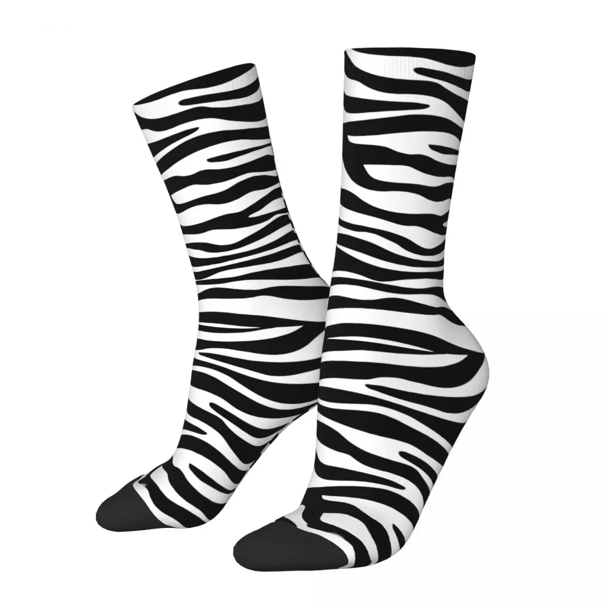 Zebra Print Socks Men's Women's Casual Animal Skin Texture Socks Novelty Spring Summer Autumn Winter Middle Tube Stockings Gift