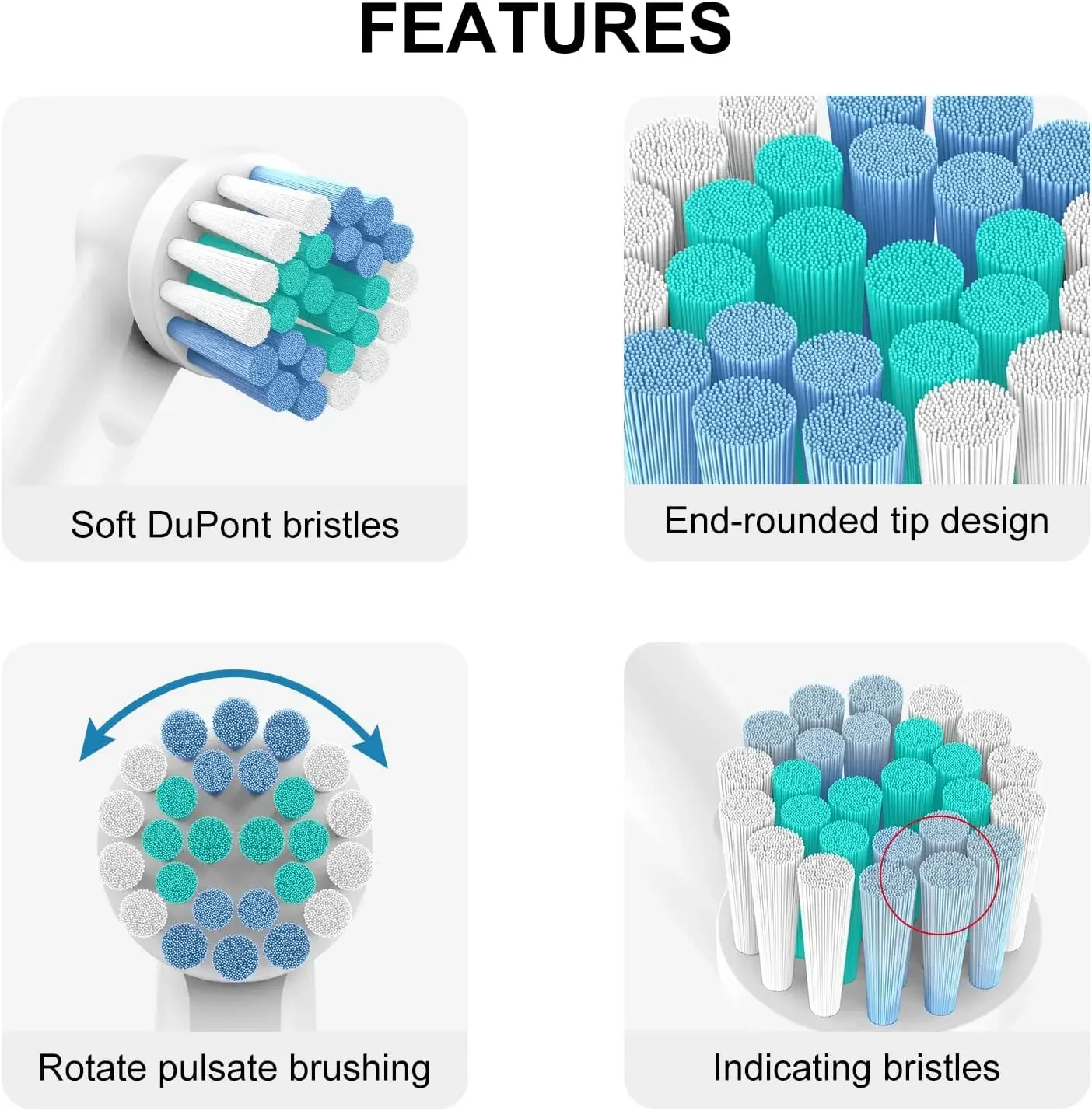 Replacement Brush Heads For Oral-B Sonic Electric Toothbrush Fit Advance Power/Pro Health/Triumph/3D Excel/Vitality 4/8/16pcs