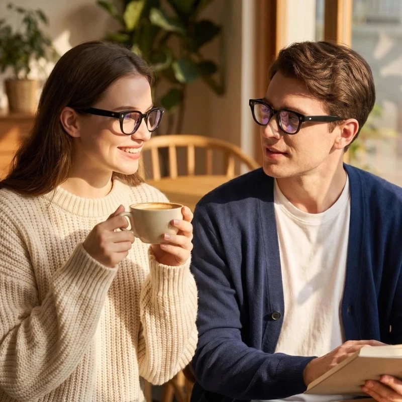 Acetate Fiber Material Vintage Unisex Square Glasses Classic Studded Design Handcrafted Non-Prescription Glasses