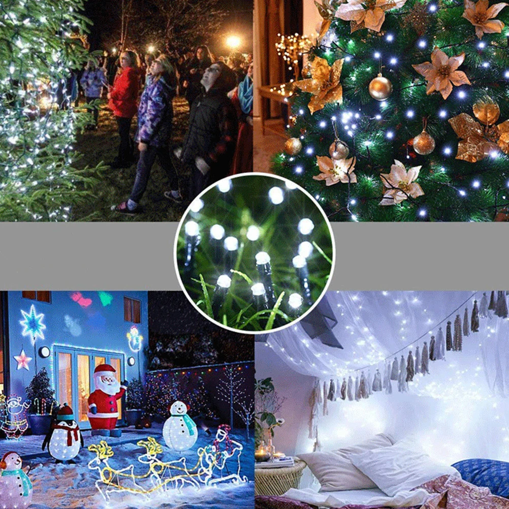 Waterproof LED Light String Strips Decoration Solar Lights Outdoor Deck Curtain Umbrella Rope Trunk