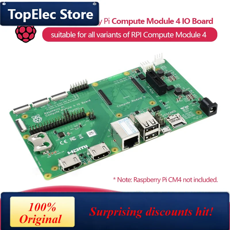 TopElec Official Raspberry Pi Compute Module 4 IO Board, suitable for all variants of Raspberry Pi Compute Module 4