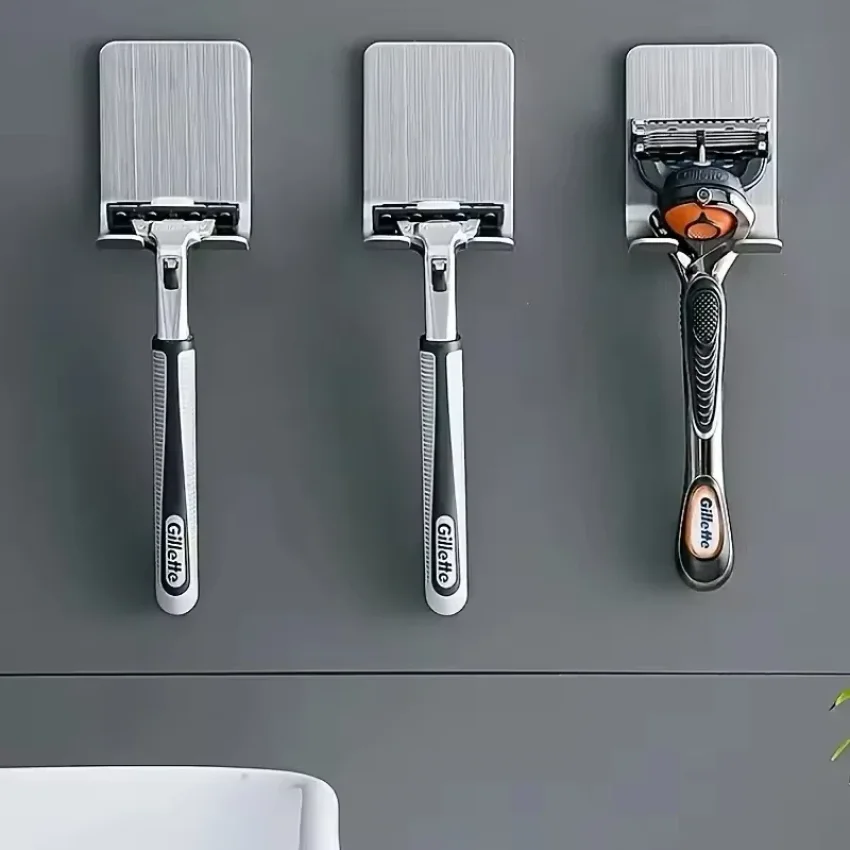 2pcs Razor Holder 304 Stainless Steel Men Shaving Shaver Razor Stand Shelf Shaving Razor Storage Rack Bathroom Hook Organizer