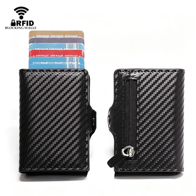 Porta-cartões de crédito com proteção RFID, carteira masculina e feminina, carteira minimalista inteligente, carteira fina de carbono, estojo para cartões bancários, carteiras – uma excelente opção.