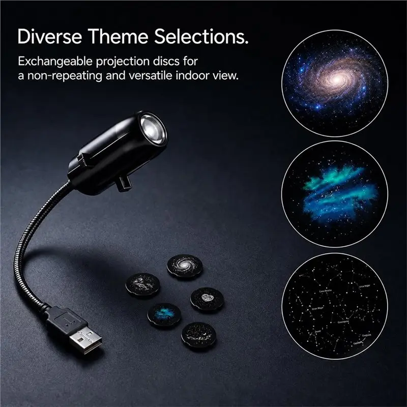 [NEW!ABSV】 Plug And Play Star Projector Light, Galaxy Night Light