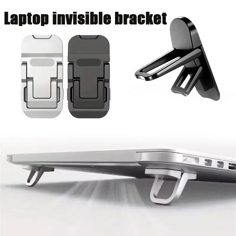 Soporte portátil para ordenador portátil, aleación de zinc, 2/4 Uds., 2 ángulos ajustables, plegable, fino e invisible, para Macbook Air Pro Notebook
