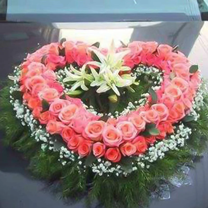 Soporte de flores en forma de corazón de espuma Floral, 2 piezas, centro de mesa para boda, fiesta, mesa de coche, arreglo Floral