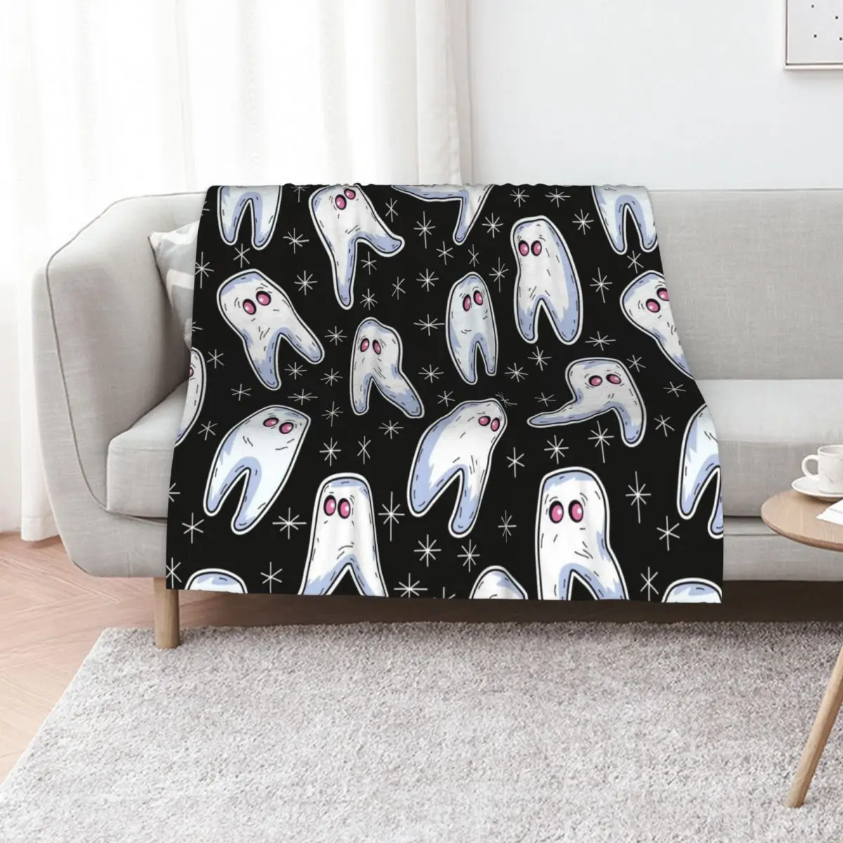 

Fresno Nightcrawlers Cryptid Black Throw Blanket Portable Lightweight Blanket for Travel Camping