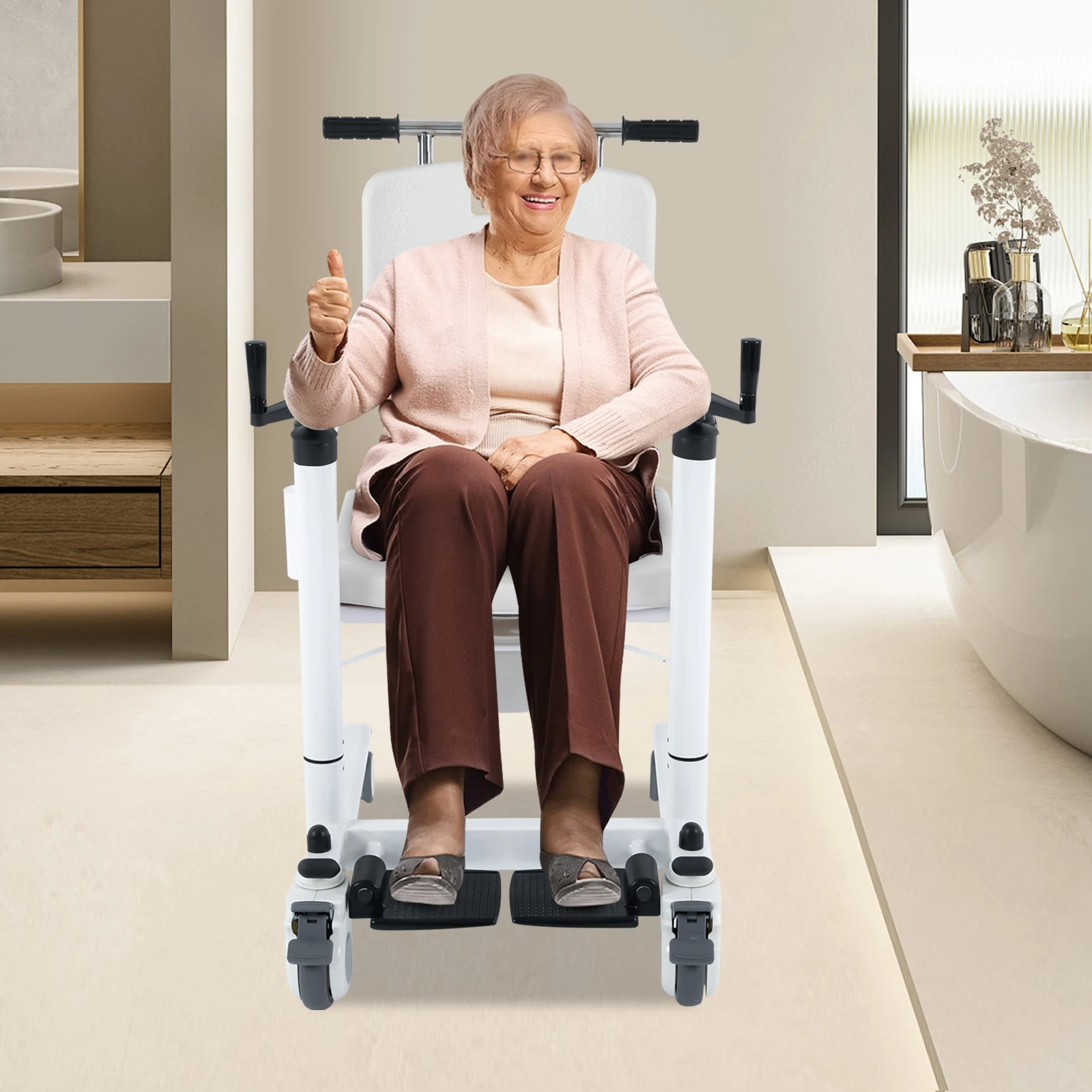 Patient Lift Transfer Wheelchair, Patient Transfer Chair, Lift Wheelchair for Home