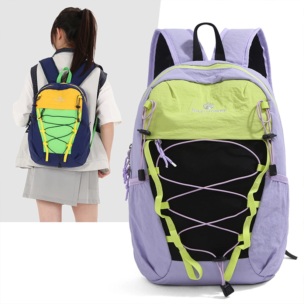 

Backpack, Color Block Hiking Backpack, Lightweight Casual Outdoor Daypack with Adjustable Straps, for Daily Use, Travel Women