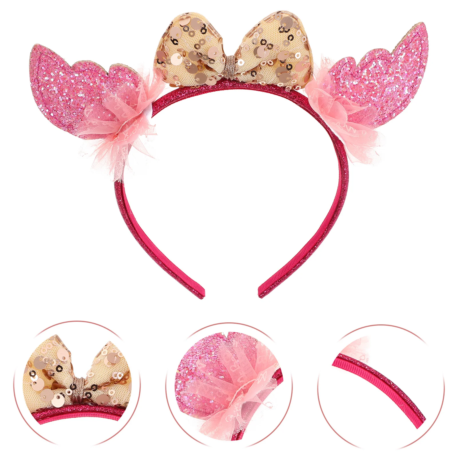 

Sequin Bow Glitter Headband Children Birthday Cosplay Party Hair Band Accessory Ribbon Birthday Hair Accessory