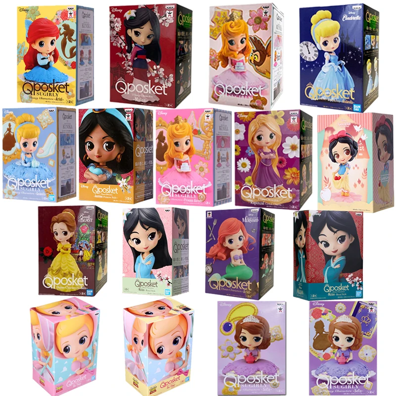 Bandai Original Disney Princess Anime Figure QPOSKET Snow White and Others Action Figure Toys for Kids Gift Collectible Model