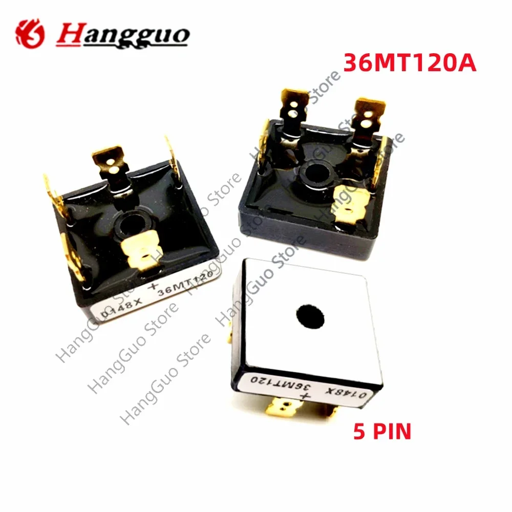 5 шт./лот, оригинальный 36MT120A 36MT120 5-контактный трехфазный выпрямительный мост 35A1200V 380 В переменного тока в постоянный ток
