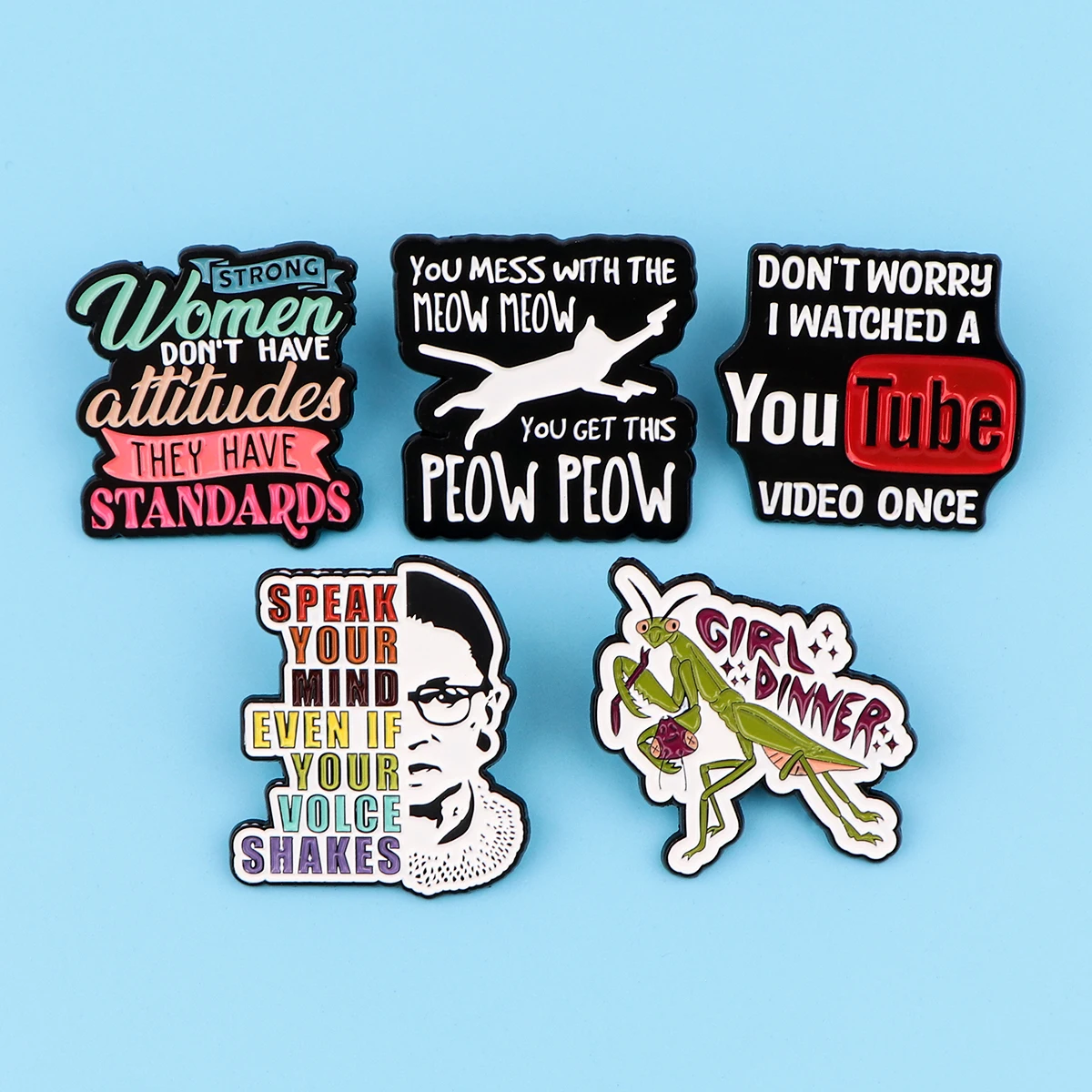 Cute Cat Enamel Pins Women\'s Brooches Men Lapel Pins Funny Quotes Badge on Backpack Costume Accessories Creative Jewelry Gifts