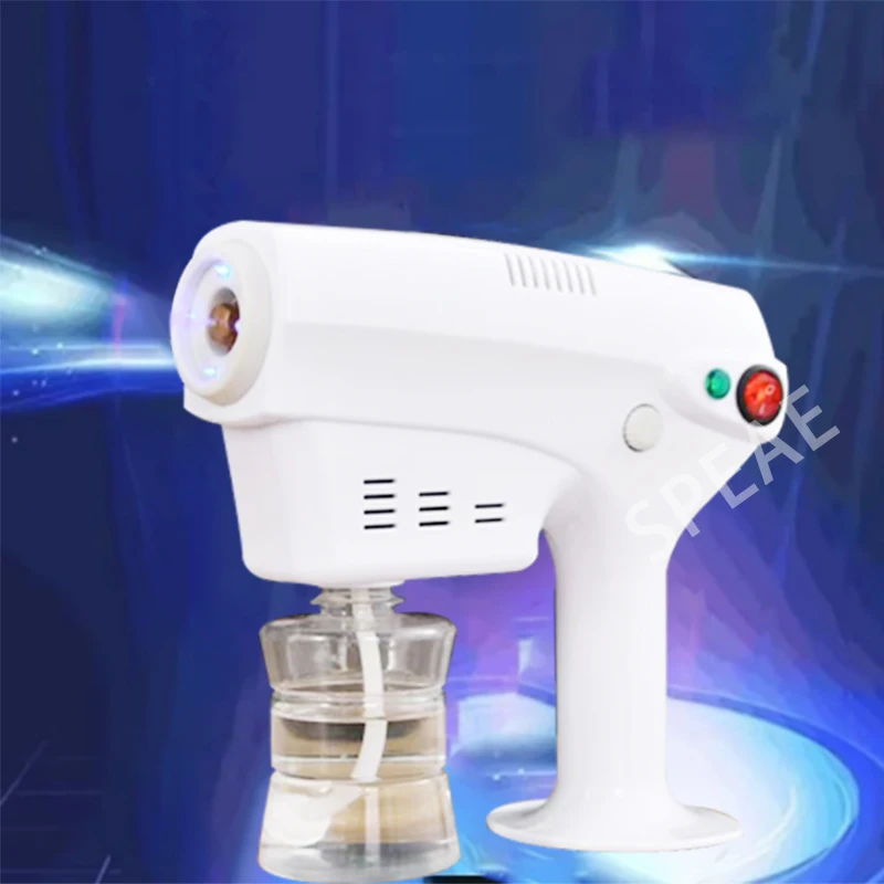 Portable Nano Steam Gun Hair Care Nano Hydration Sprayer Hot Dyeing Care Blue Micro Mist Machine Spray Facial Steamer Trigger