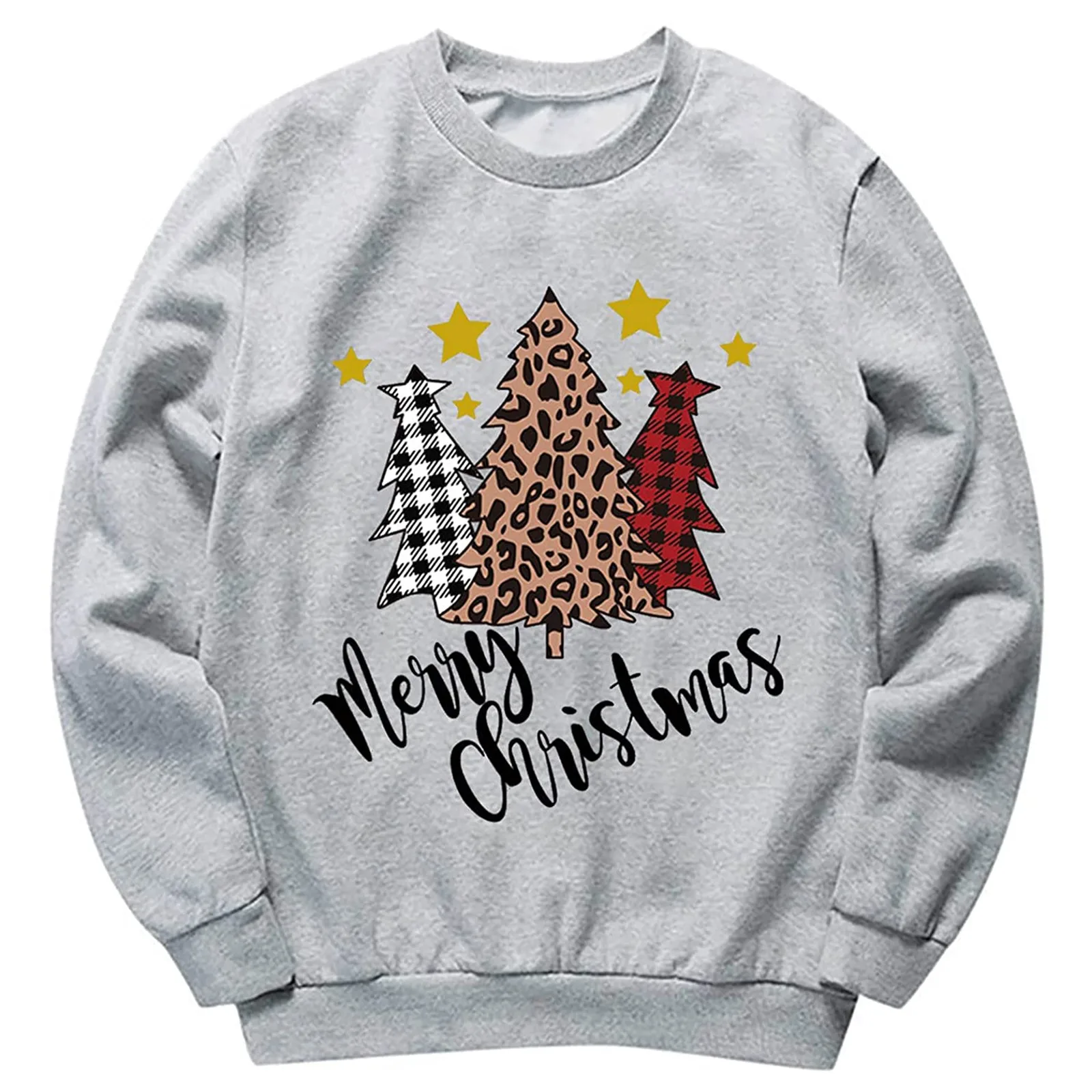

Christmas Pattern Printed Long Sleeve New Fashion 2023 Tops T-Shirts Women'S Clothes Ladies Casual Holiday Printed Sweatshirt
