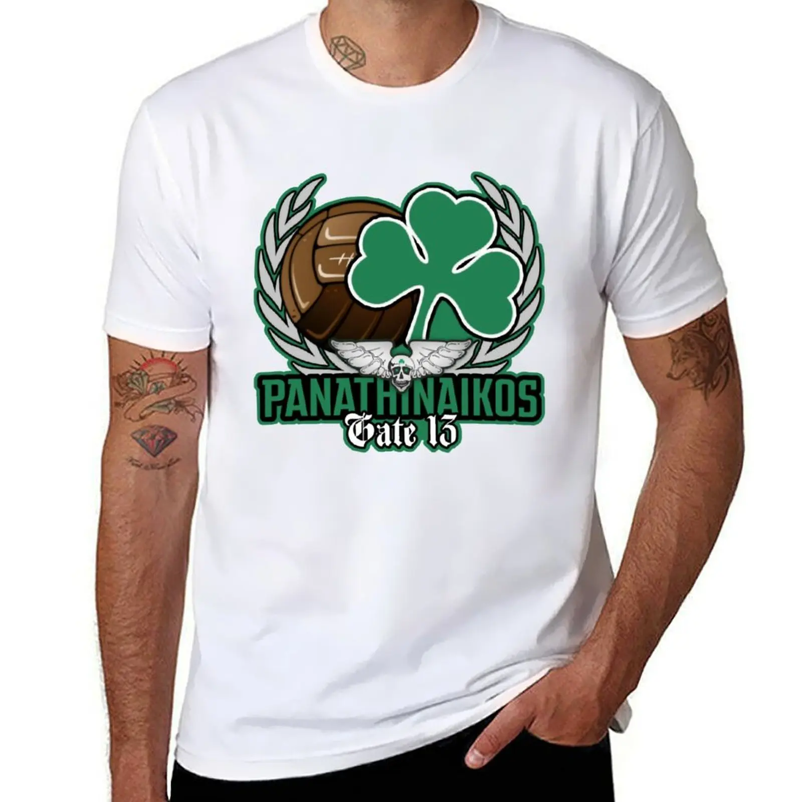 

Panathinaikos Gate 13 1 T-Shirt cotton t shirts high quality men t shirt cotton 100% T-Shirt