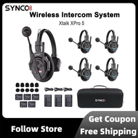 Synco Xtalk Pro X2 X5 X9 2.4G Full-Duplex Noise Cancelling Wireless Calling System Earphones Head Mounted Communication Device