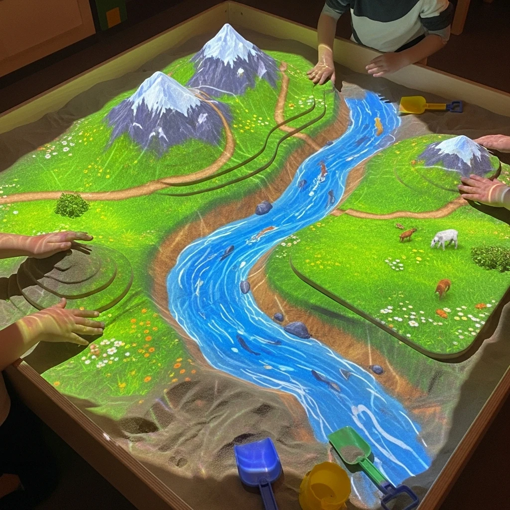 Sandbox Table Interactive Projection Augmented Reality Sand Game Kids Play Equipment