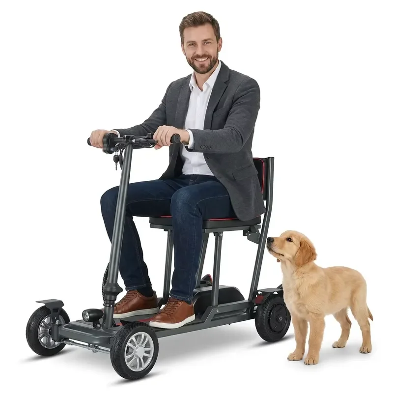 Upgraded Electric Scooter  Motor Max Speed  Range 4 Wheel Folding Lightweight for Daily Commute Travel
