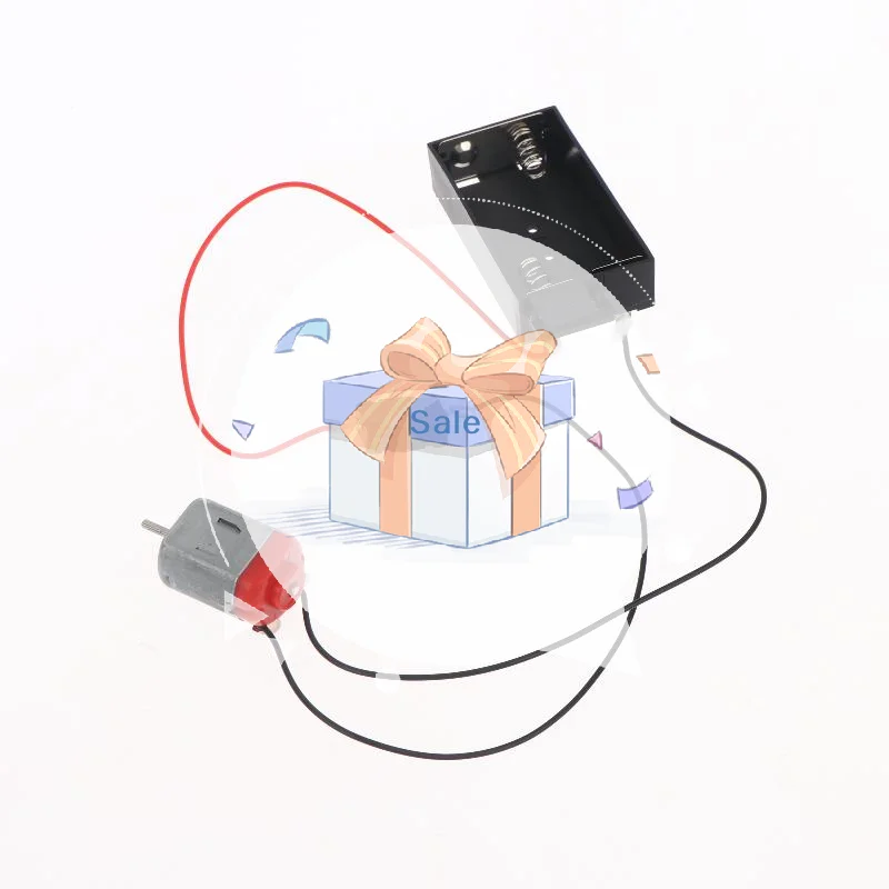 Mini DIY Electronic Motor Circuit Model Kit Creative STEM Building Toy 130 Motor 2xAA Battery Case Switch for Kids Science Fair