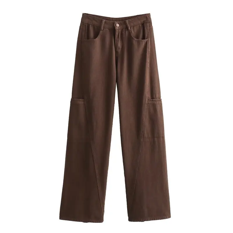 

Утягивающая универсальная рабочая одежда, джинсы со средней талией, длинные брюки, осень 2023, новые женские модные прямые джинсы