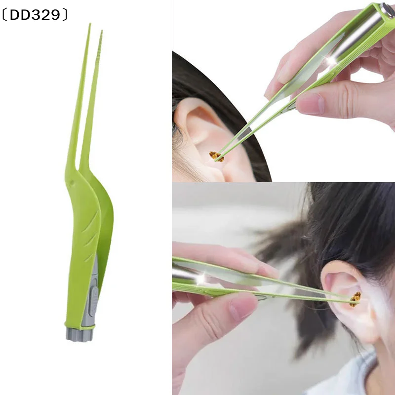 〔DD329〕Ear Cleaner Spoon LED Flash Light Ear Wax Curette Picker Visual Earpick Eer Wax Dig Remover Ear Nose Novel Tweezer