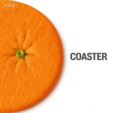 Cute Orange Acrylic Coaster Simulated Fruit Transparent Thermal Insulation and Anti Scalding Desktop Thermal Insulation