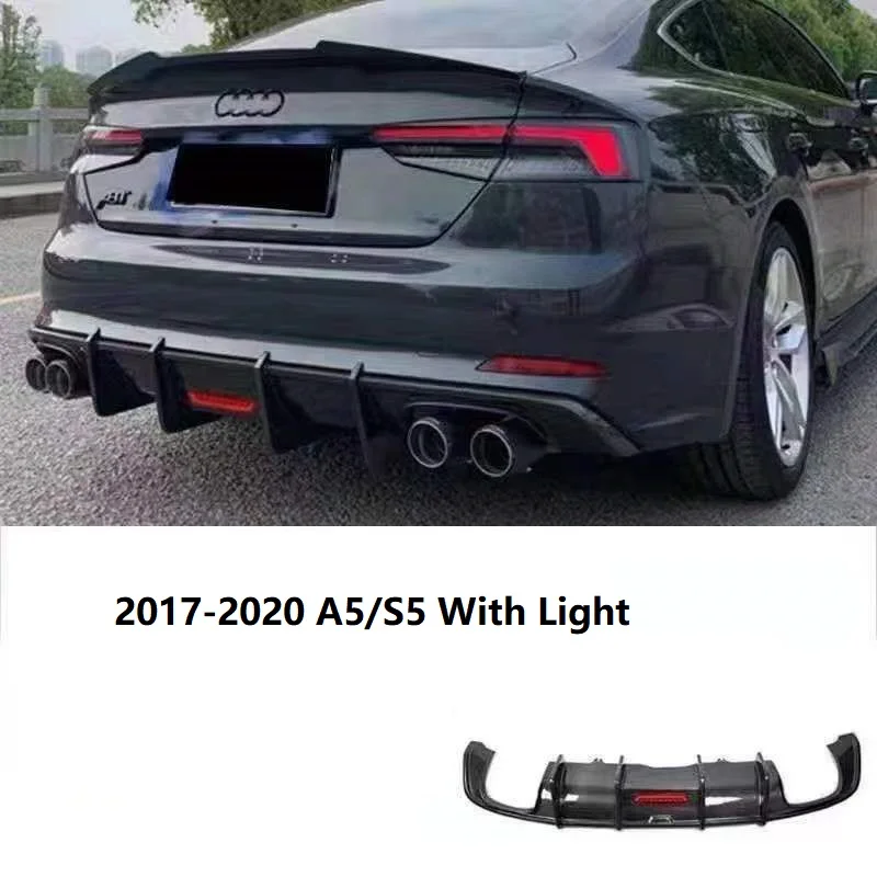 Real Carbon Fiber Diffuser Lip For Audi A5-SLINE S5 Sedan 2017-2020