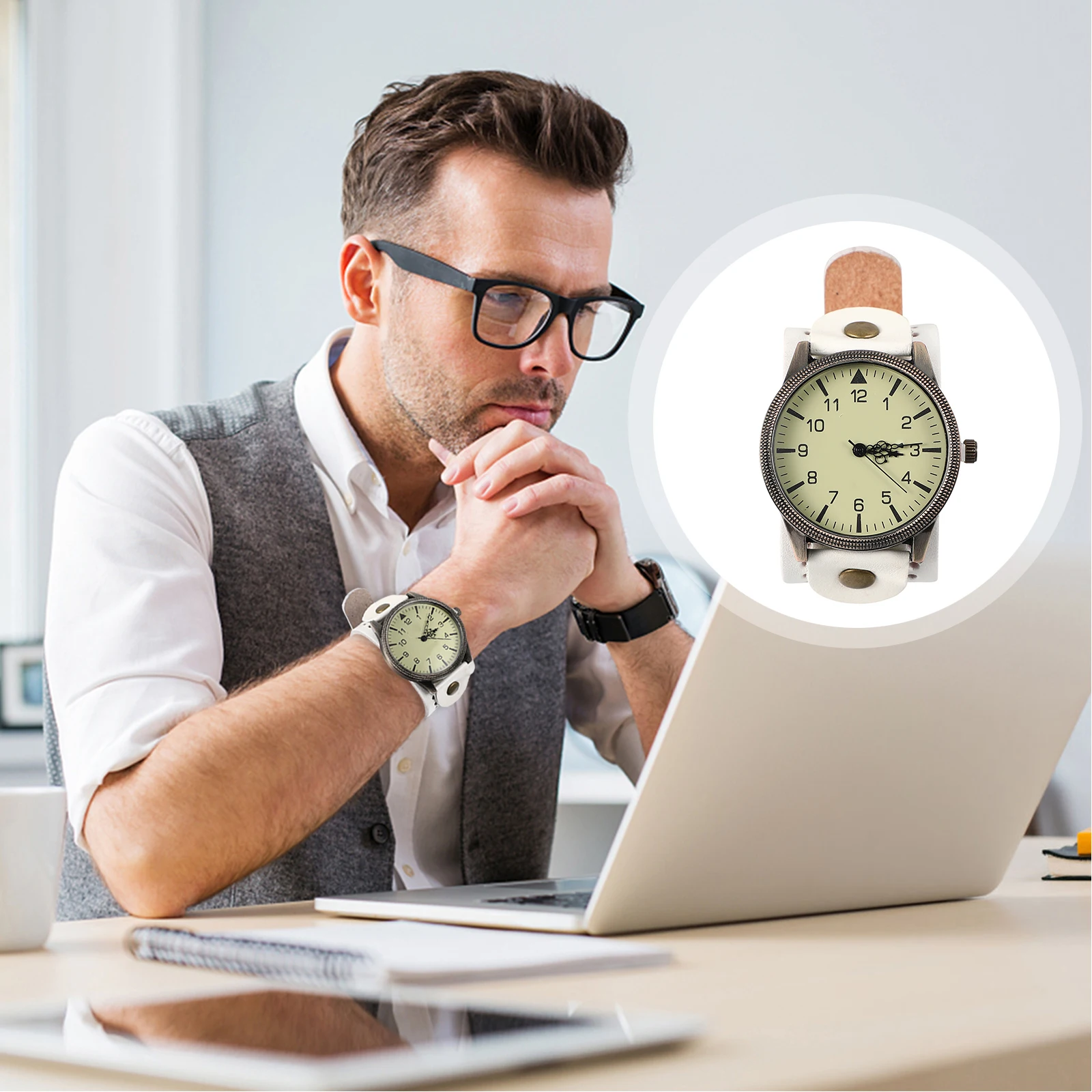 

Large Dial Men'S Watch High-Quality Quartz Movement Durable Fashion Casual Retro Wristwatch For Male Boy Student Gift